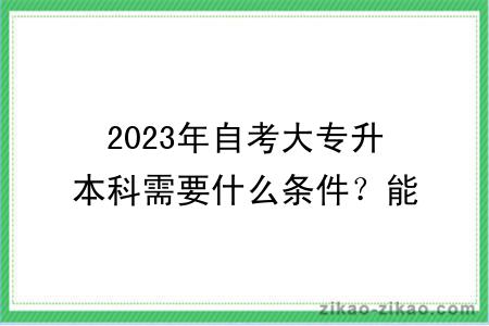 2023年自考大专升本科需要什么条件？能申请学位吗？