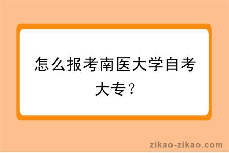 怎么报考南医大学自考大专？