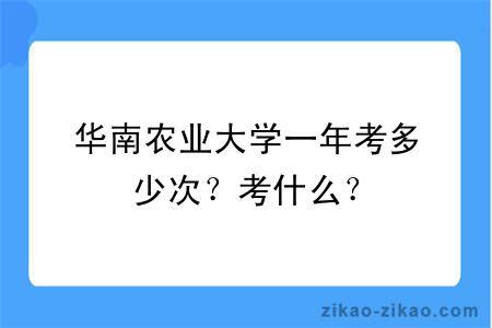 华南农业大学一年考多少次？考什么？