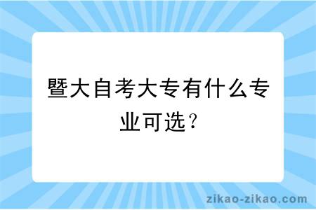 暨大自考大专有什么专业可选？