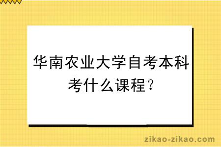 华南农业大学自考本科考什么课程？