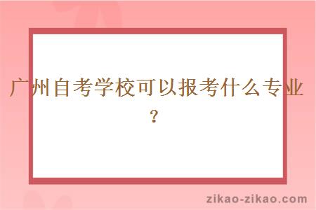 广州自考学校可以报考什么专业？