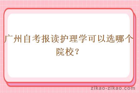 广州自考报读护理学可以选哪个院校？