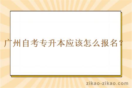 广州自考专升本应该怎么报名？