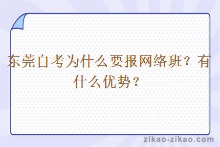 东莞自考为什么要报网络班？有什么优势？