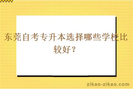 东莞自考专升本选择哪些学校比较好？