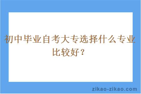 初中毕业自考大专选择什么专业比较好？