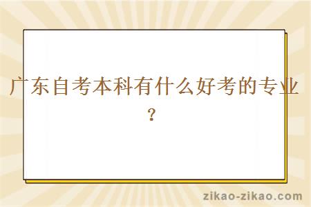 广东自考本科有什么好考的专业？