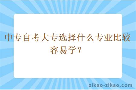 中专自考大专选择什么专业比较容易学？