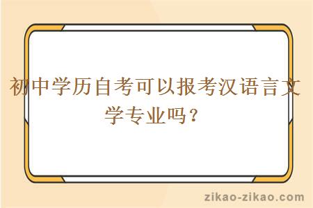 初中学历自考可以报考汉语言文学专业吗？