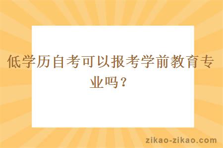 低学历自考可以报考学前教育专业吗？