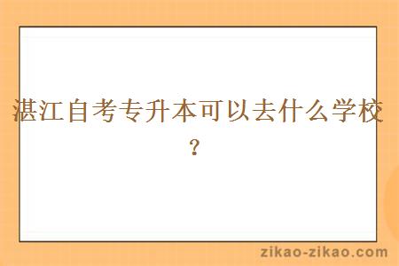 湛江自考专升本可以去什么学校？