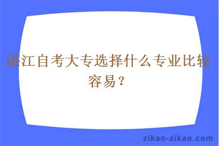 湛江自考大专选择什么专业比较容易？