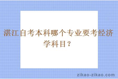 湛江自考本科哪个专业要考经济学科目？