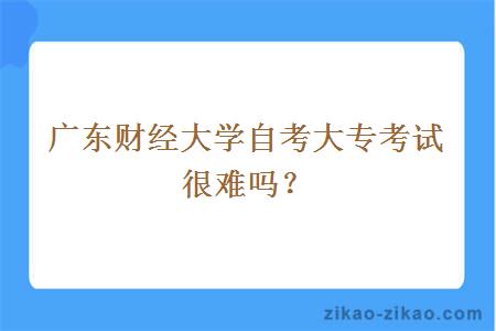 广东财经大学自考大专考试很难吗？