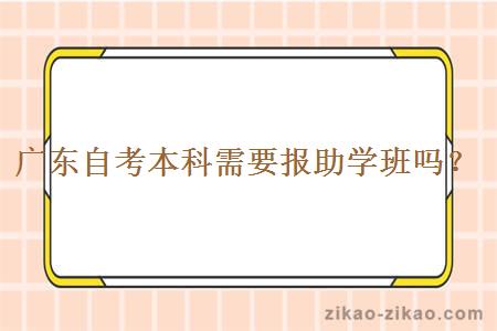 广东自考本科需要报助学班吗？