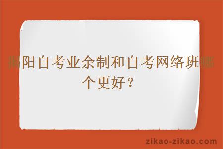 揭阳自考业余制和自考网络班哪个更好？