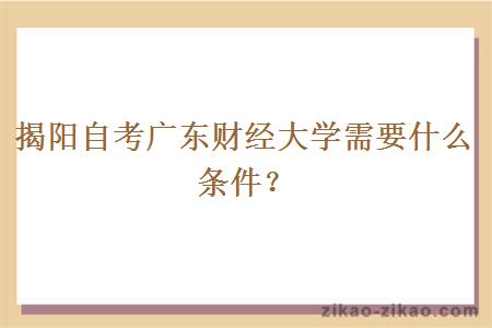 揭阳自考广东财经大学需要什么条件？