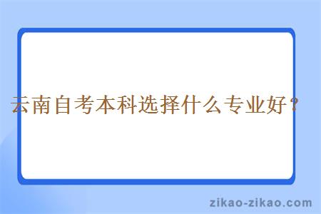 云南自考本科选择什么专业好？