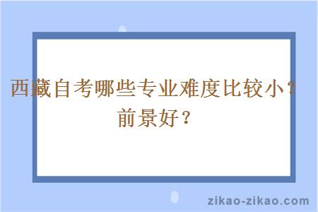 西藏自考哪些专业难度比较小？前景好？