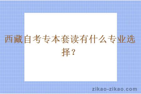 西藏自考专本套读有什么专业选择？