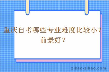 重庆自考哪些专业难度比较小？前景好？