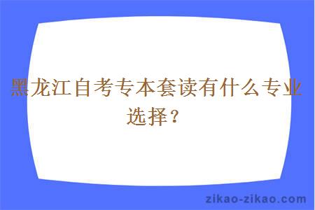 黑龙江自考专本套读有什么专业选择？