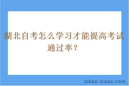 湖北自考怎么学习才能提高考试通过率？