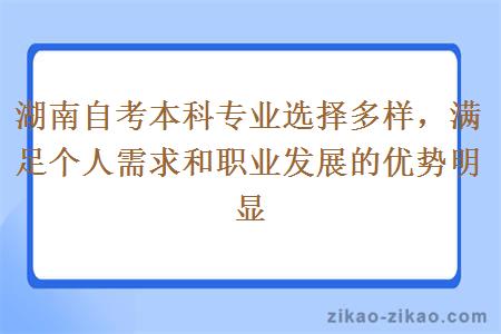 湖南自考本科专业选择多样，满足个人需求和职业发展的优势明显