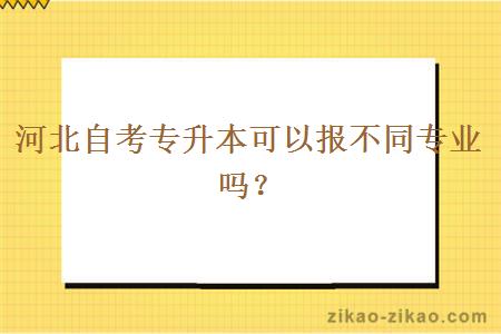 河北自考专升本可以报不同专业吗？