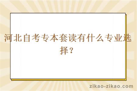 河北自考专本套读有什么专业选择？