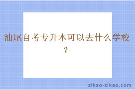 汕尾自考专升本可以去什么学校？