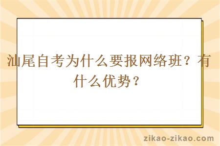 汕尾自考为什么要报网络班？有什么优势？