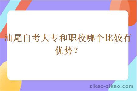 汕尾自考大专和职校哪个比较有优势？