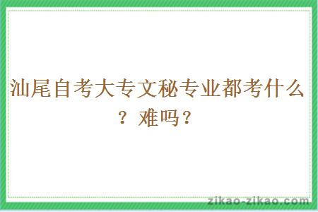 汕尾自考大专文秘专业都考什么？难吗？