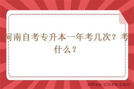 河南自考专升本一年考几次？考什么？