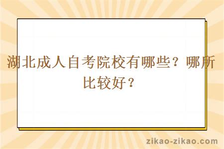 湖北成人自考院校有哪些？哪所比较好？