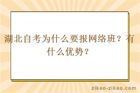 湖北自考为什么要报网络班？有什么优势？