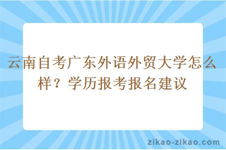 云南自考广东外语外贸大学怎么样？学历报考报名建议