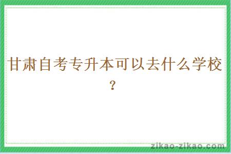 甘肃自考专升本可以去什么学校？