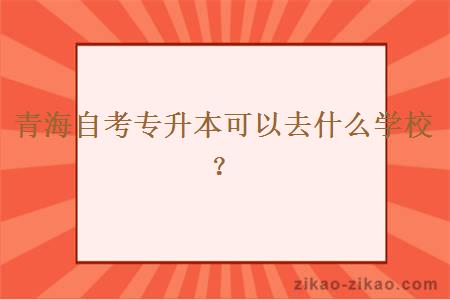 青海自考专升本可以去什么学校？