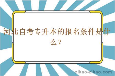 河北自考专升本的报名条件是什么？