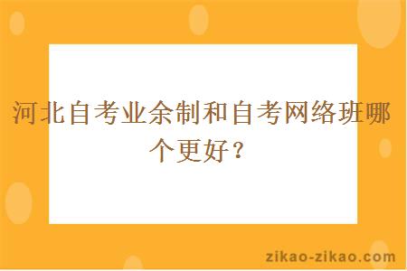 河北自考业余制和自考网络班哪个更好？