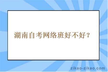 湖南自考网络班好不好？