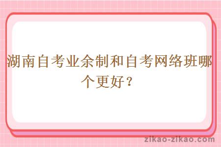 湖南自考业余制和自考网络班哪个更好？