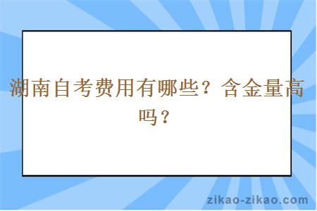 湖南自考费用有哪些？含金量高吗？