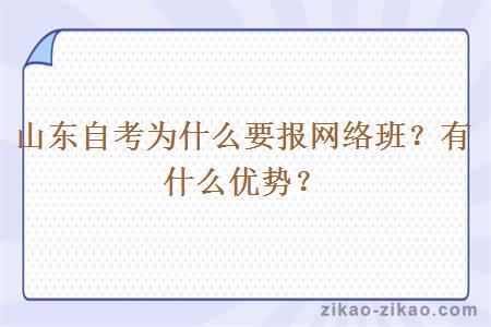 山东自考为什么要报网络班？有什么优势？