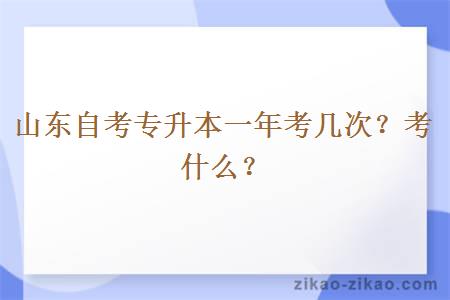 山东自考专升本一年考几次？考什么？