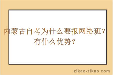 内蒙古自考为什么要报网络班？有什么优势？