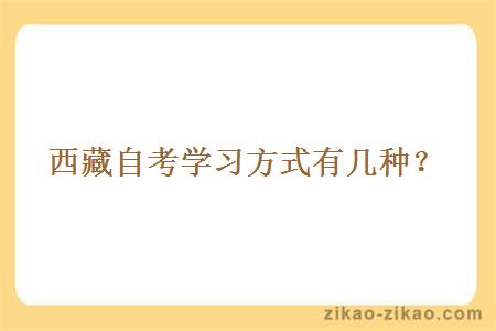 西藏自考学习方式有几种？